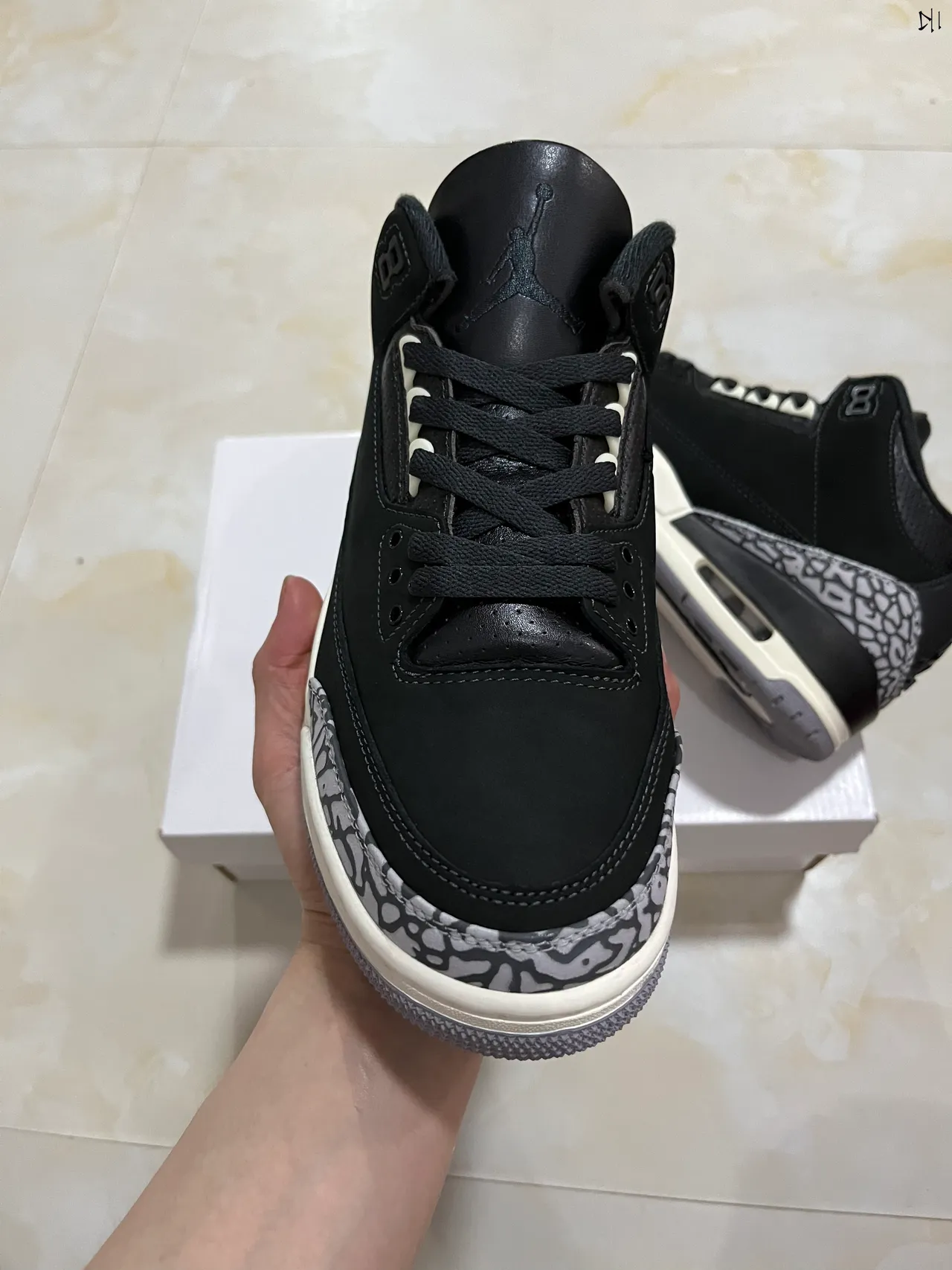 Air Jordan 3 Black Elephant Basketball Shoes 3