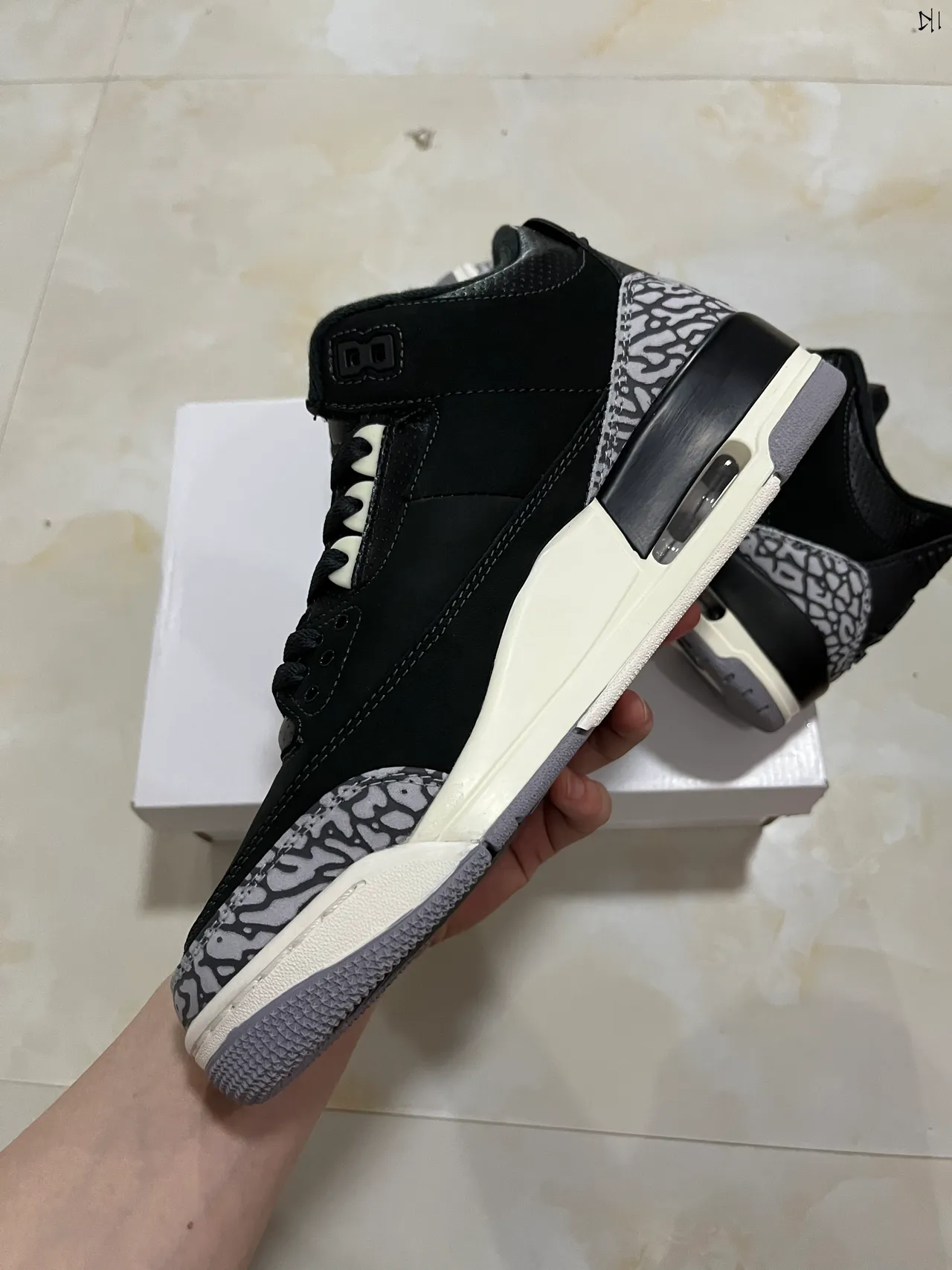 Air Jordan 3 Black Elephant Basketball Shoes 5