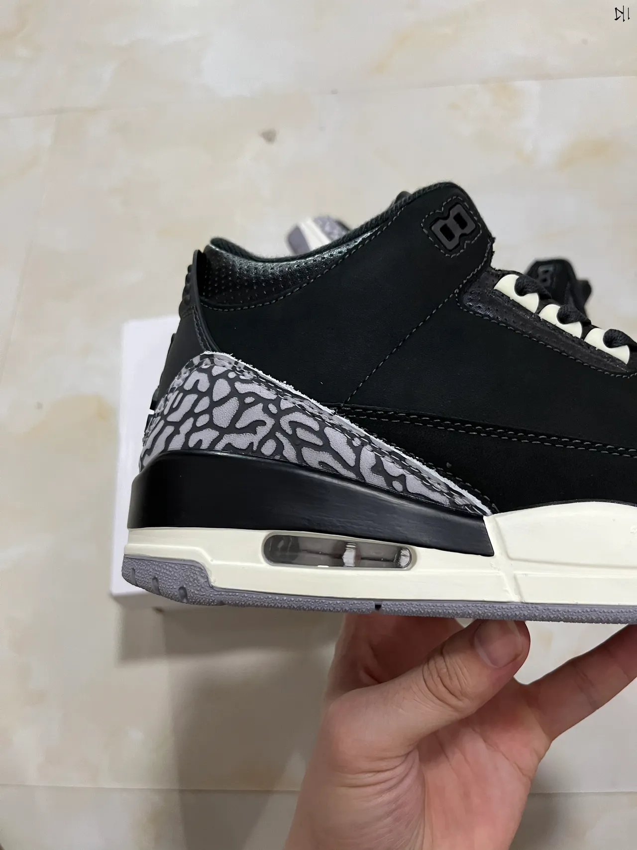 Air Jordan 3 Black Elephant Basketball Shoes 7