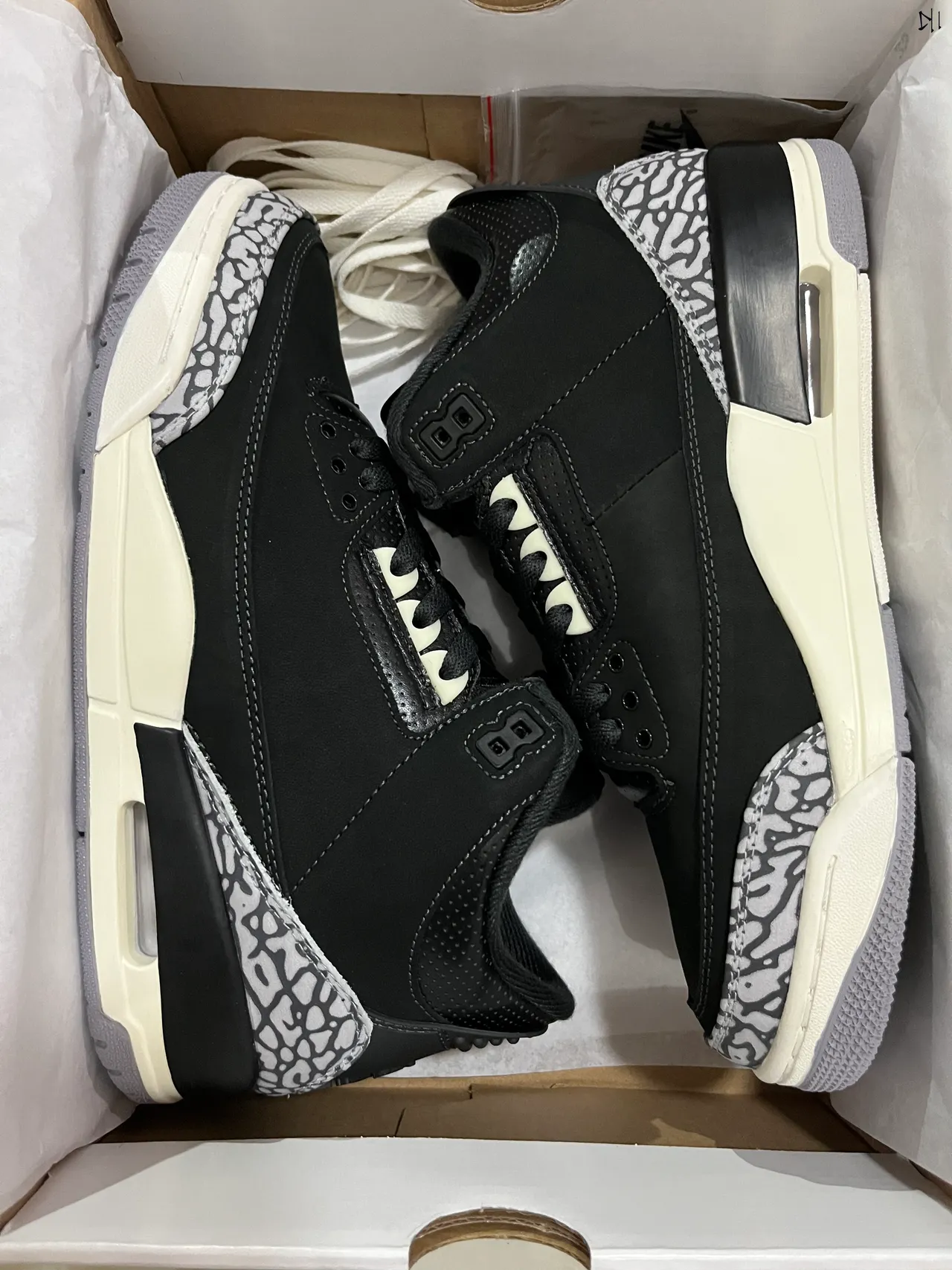 Air Jordan 3 Black Elephant Basketball Shoes 9
