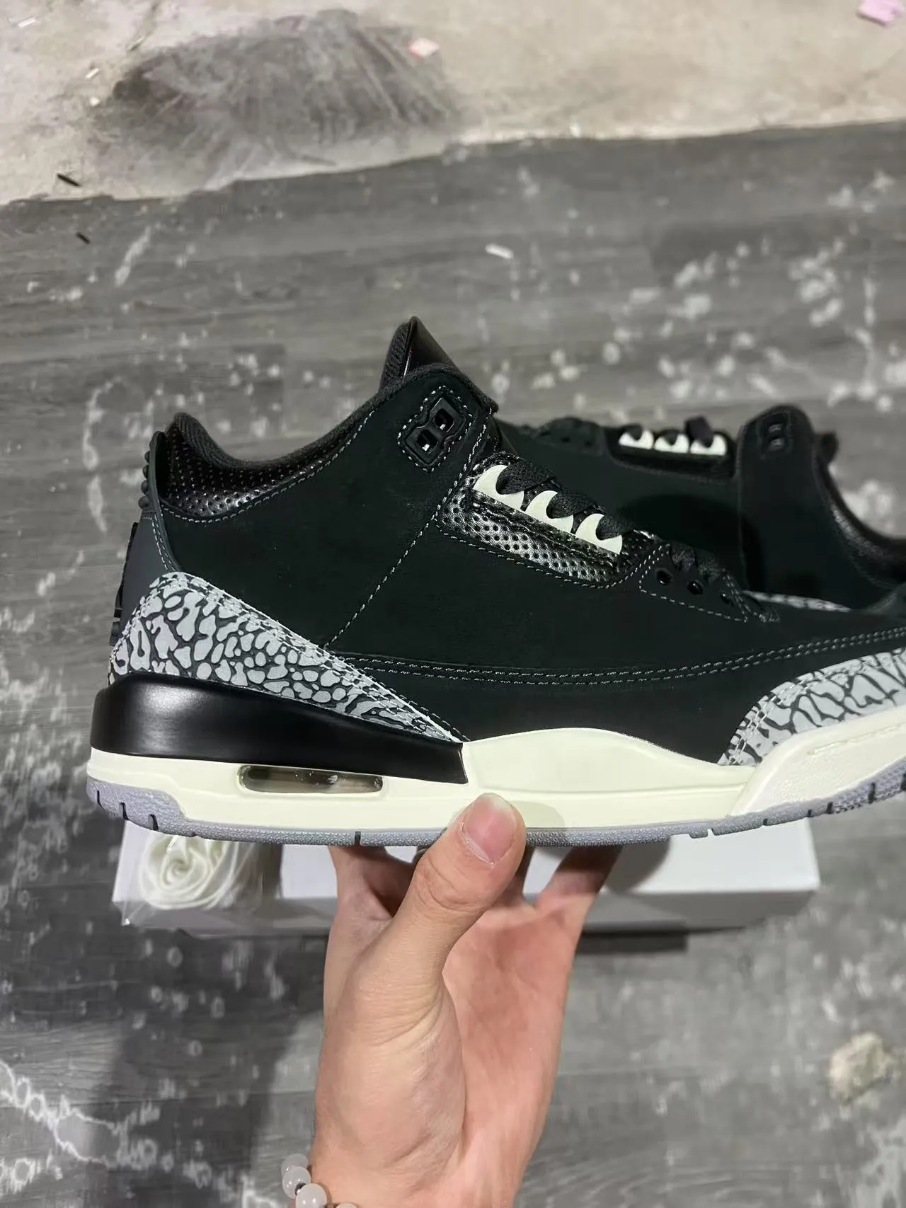 Air Jordan 3 Black Elephant Print Basketball Shoes 7