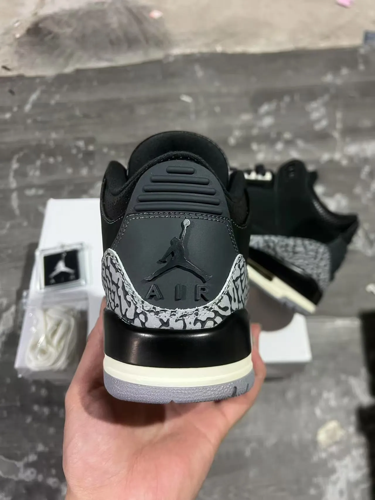 Air Jordan 3 Black Elephant Print Basketball Shoes 8