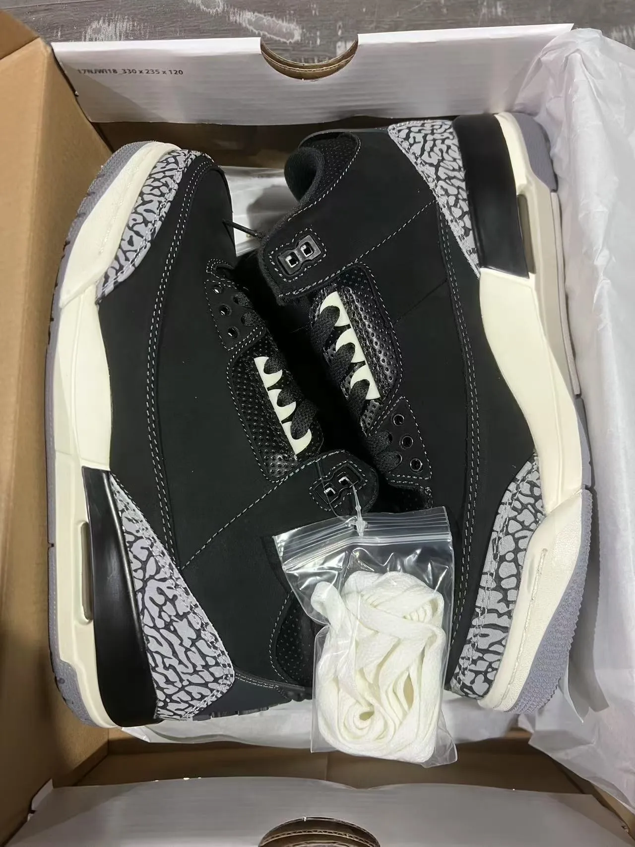 Air Jordan 3 Black Elephant Print Basketball Shoes 9