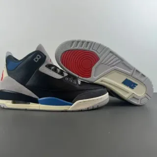 Air Jordan 3 黑灰蓝红篮球鞋