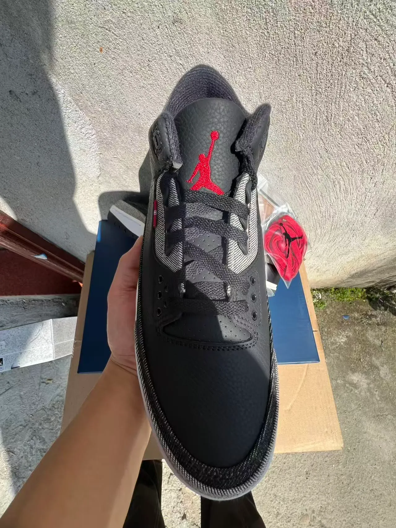 Air Jordan 3 Preto Cinza Impressão Elefante Tênis de Basquete 3