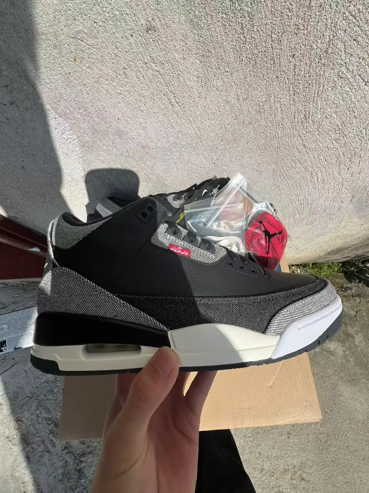 Air Jordan 3 Preto Cinza Impressão Elefante Tênis de Basquete 7