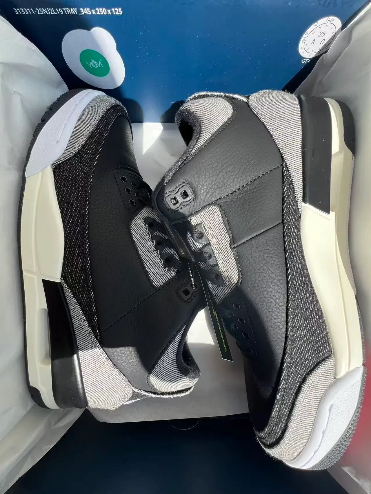 Air Jordan 3 Preto Cinza Impressão Elefante Tênis de Basquete 9