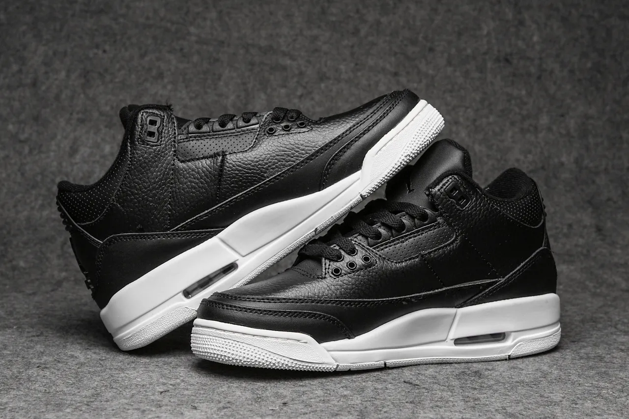 Air Jordan 3 Black White Basketball Shoes 3