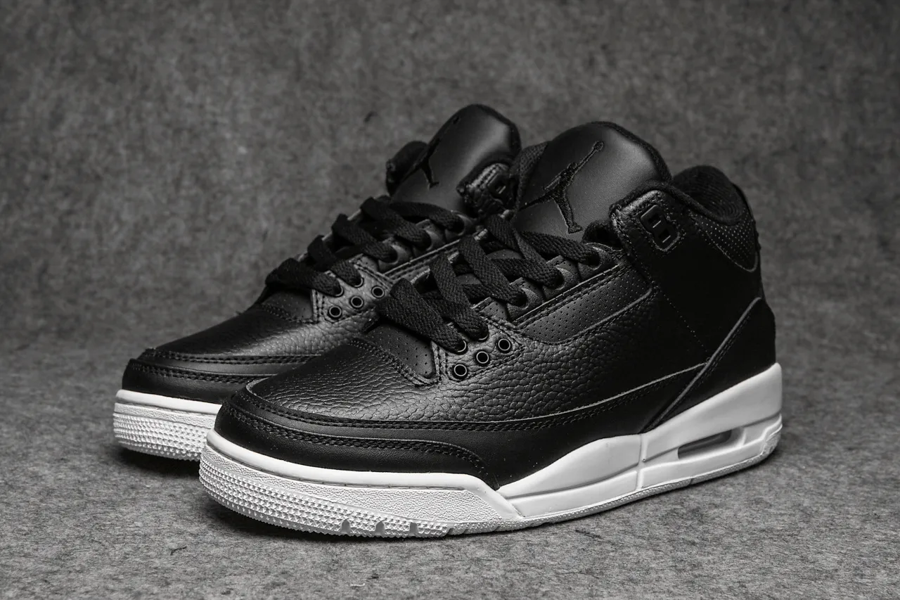 Air Jordan 3 Black White Basketball Shoes 5