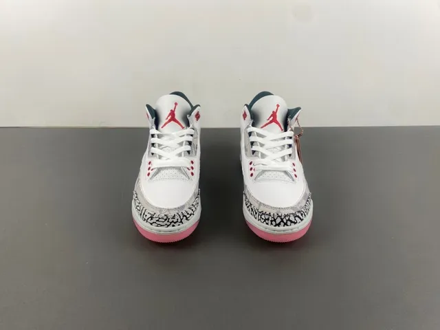 Air Jordan 3 Elephant Print White Pink Basketball Shoes 11