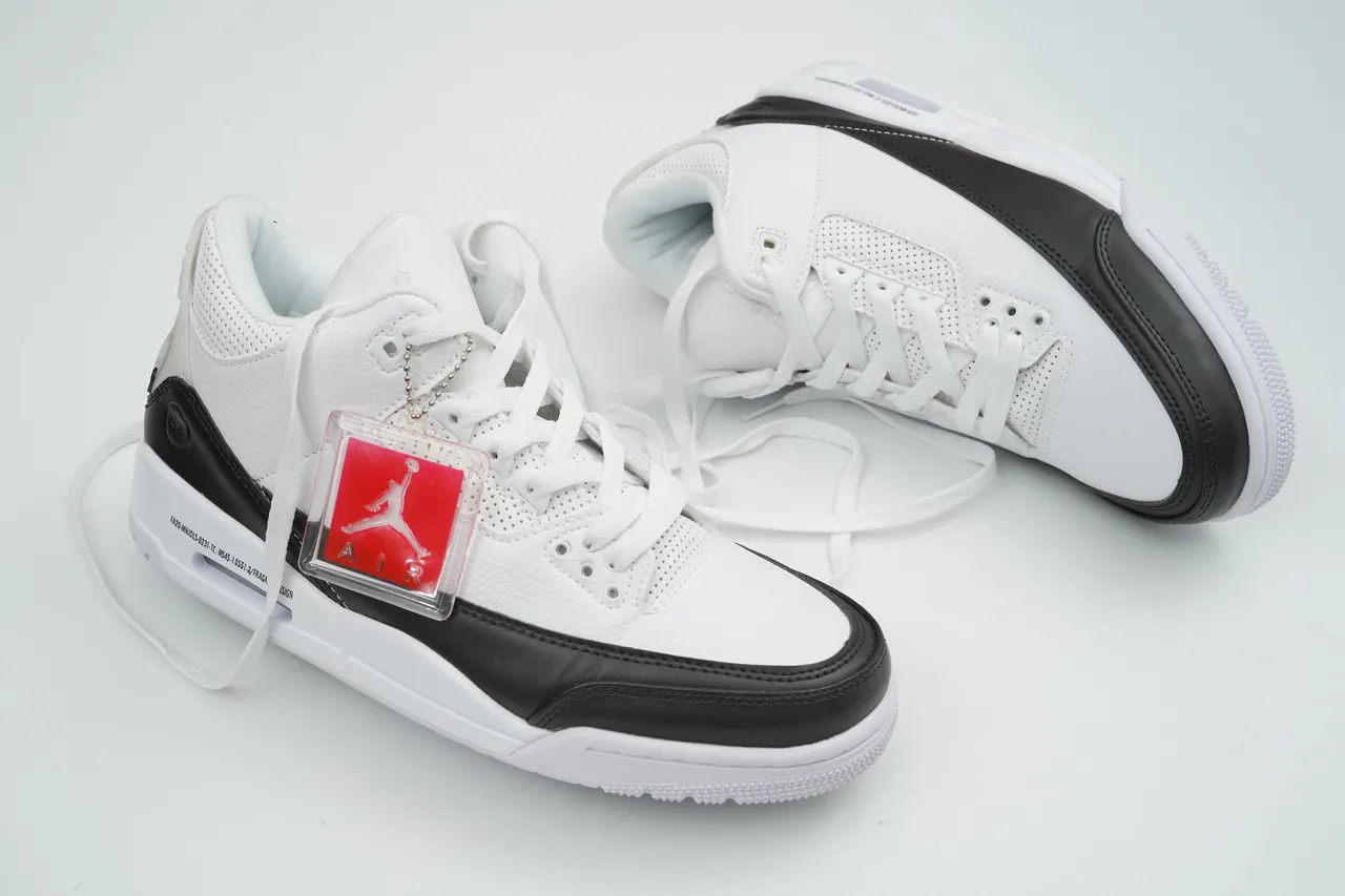 Air Jordan 3 Fragment Design White Black Basketball Shoes 5