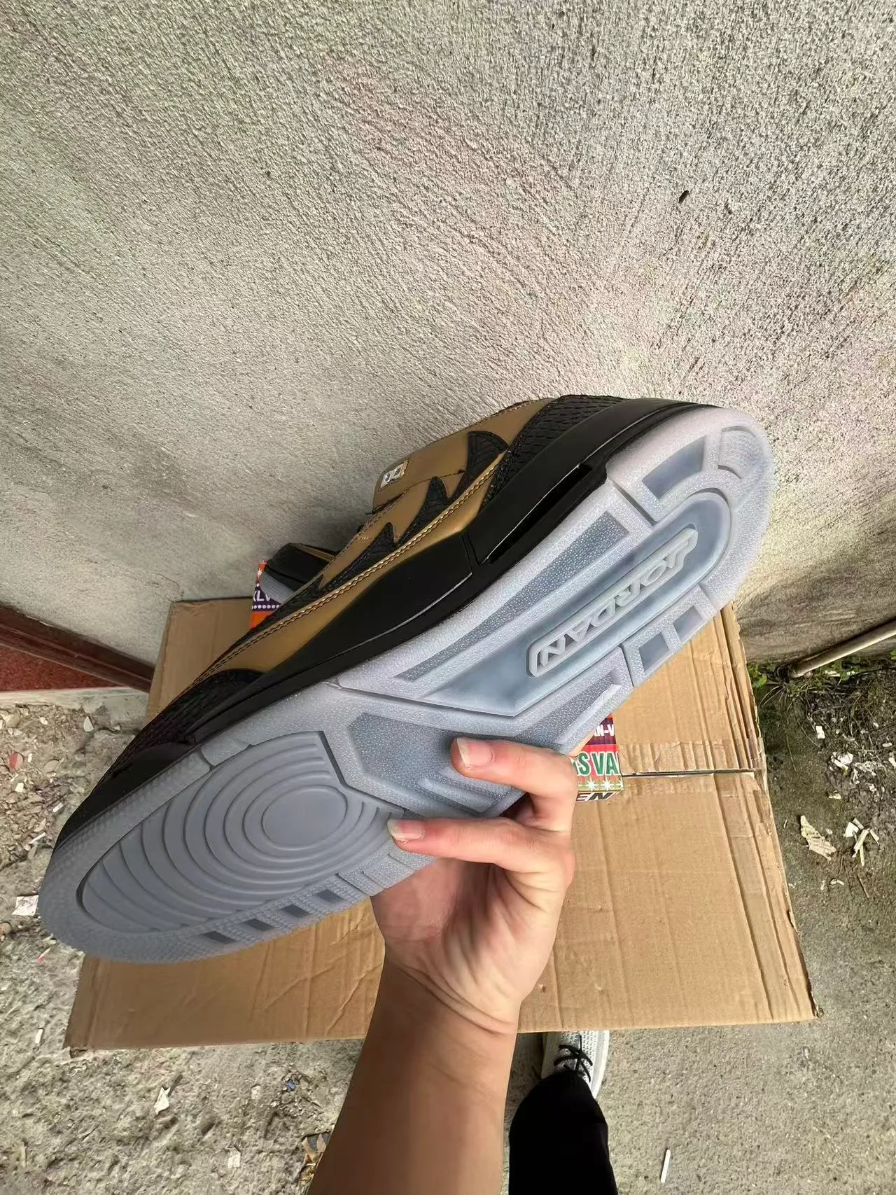 Air Jordan 3 Gold and Black Elephant Print Basketball Shoes 6