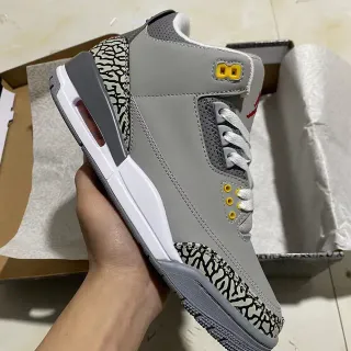 Air Jordan 3 Gray Elephant Print Basketball Shoes