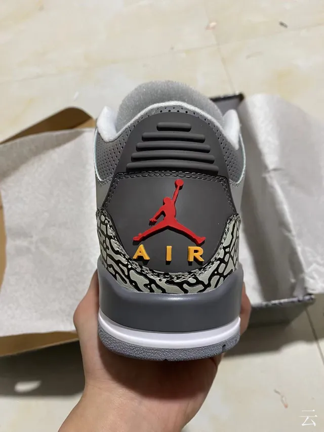 Air Jordan 3 Gray Elephant Print Basketball Shoes 6