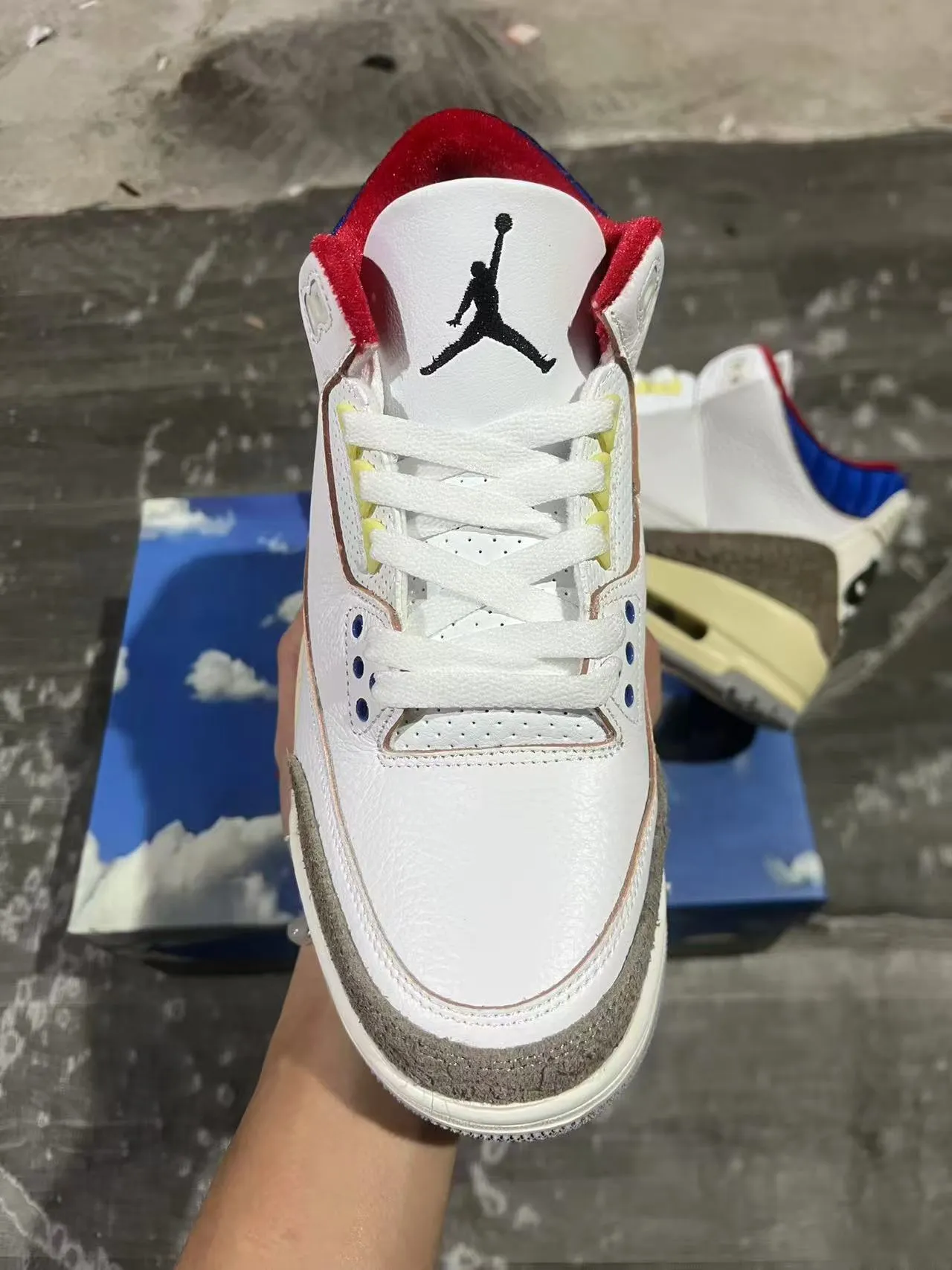 Air Jordan 3 Zapatos de Baloncesto Blancos y Beige con Estampa de Elefante 3