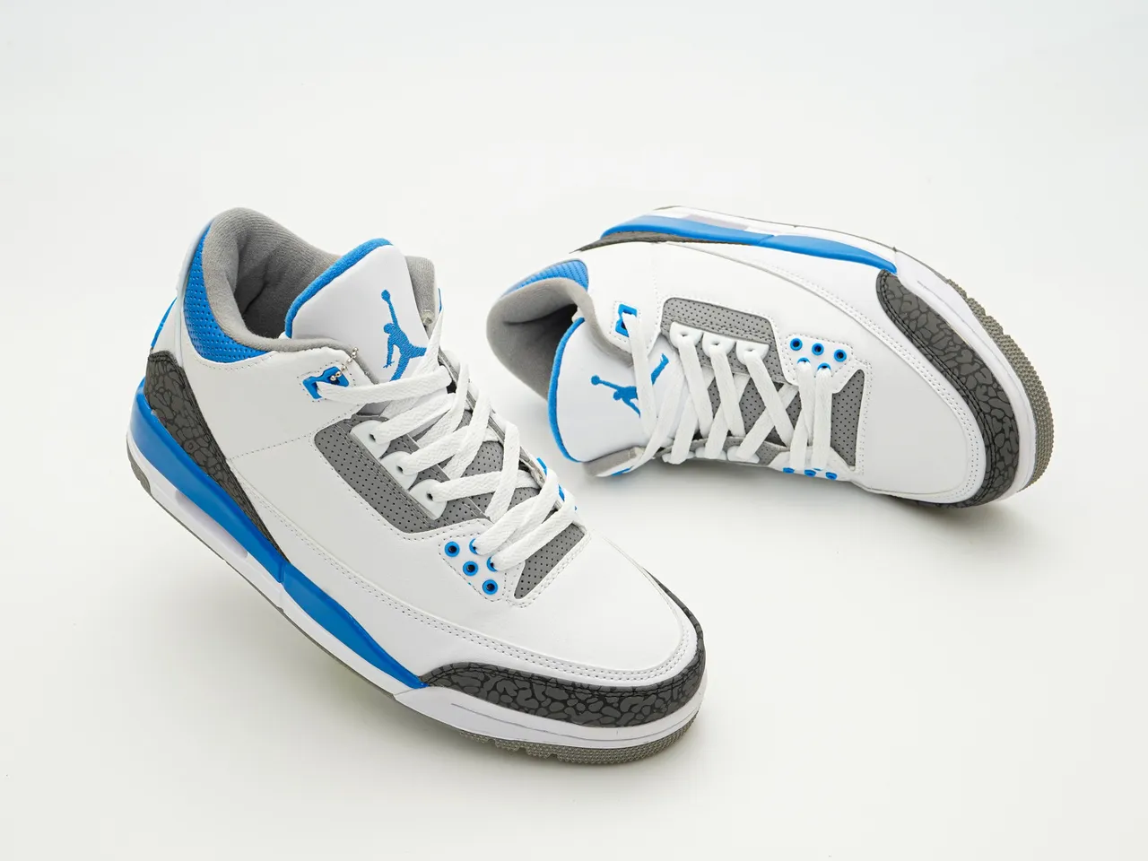 Air Jordan 3 White Cement Blue Basketball Shoes 6