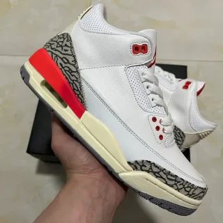 Air Jordan 3 White Cement Red Basketball Shoes
