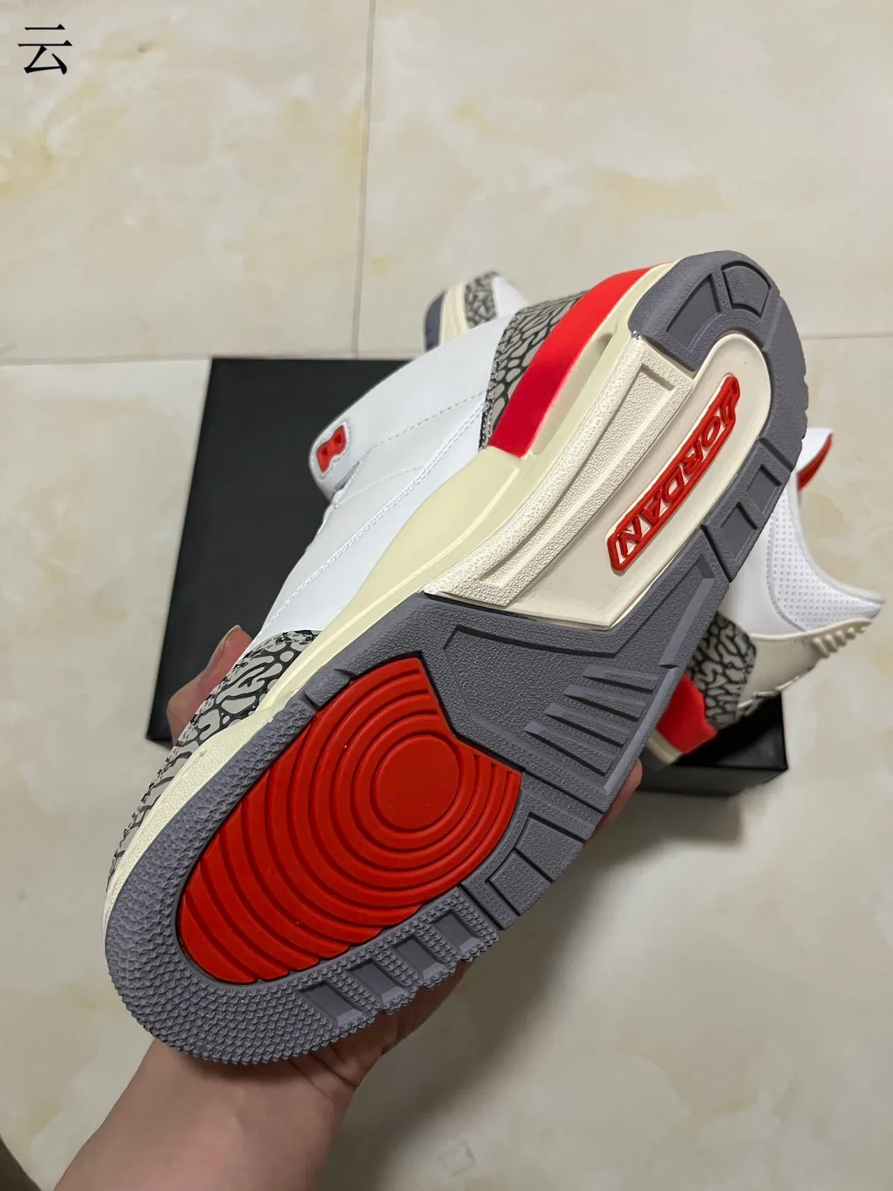 Air Jordan 3 White Cement Red Basketball Shoes 6