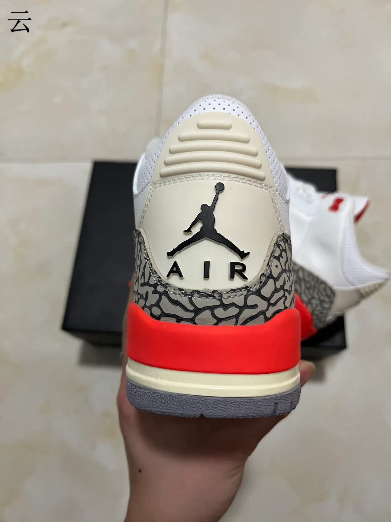 Air Jordan 3 White Cement Red Basketball Shoes 8
