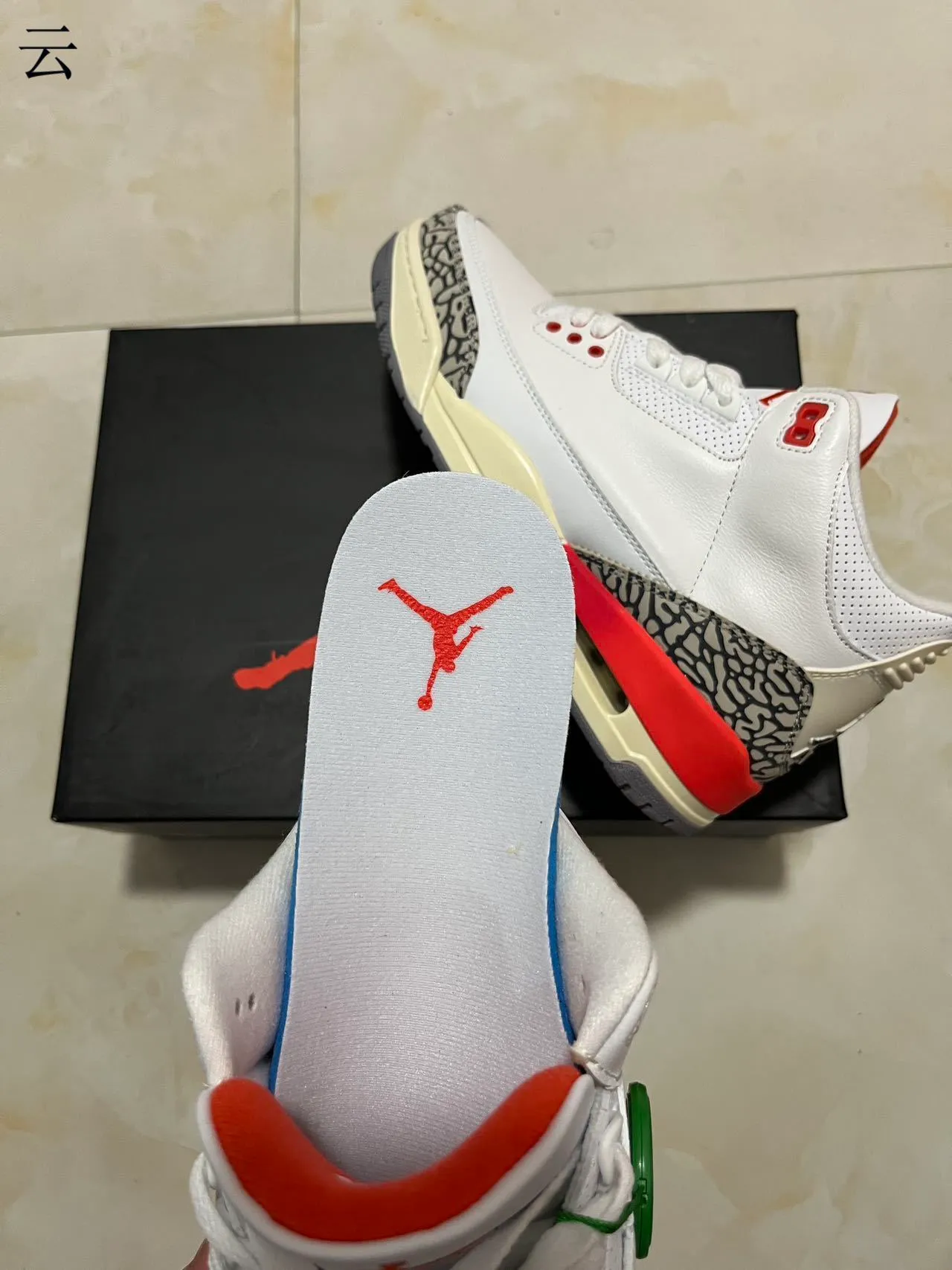 Air Jordan 3 White Cement Red Basketball Shoes 10