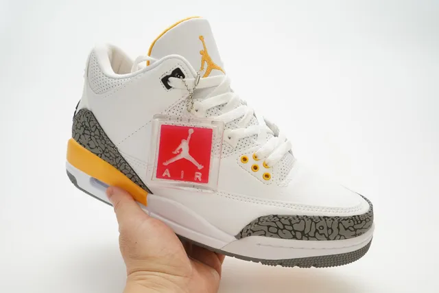 Air Jordan 3 White Cement Yellow Basketball Shoes 3