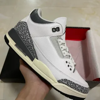 Air Jordan 3 White Elephant Print Basketball Shoes