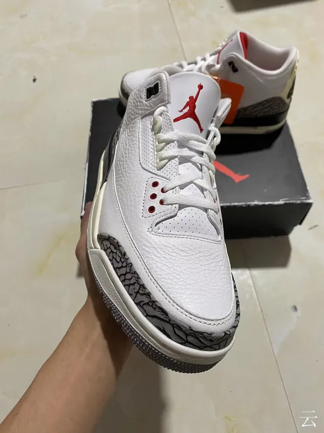 Air Jordan 3 White Elephant Print Basketball Shoes 2