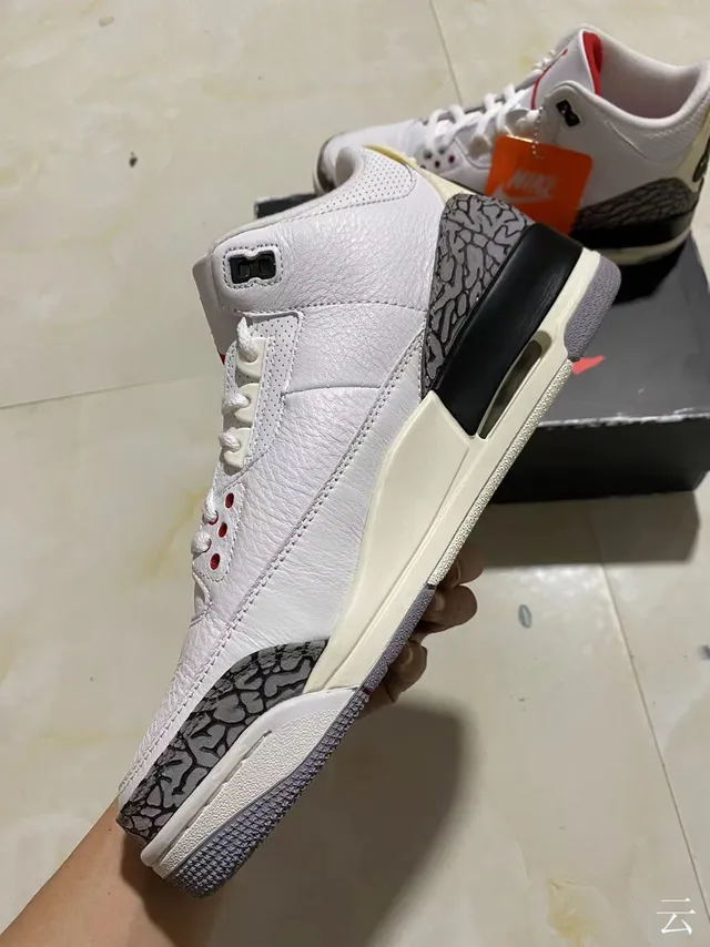 Air Jordan 3 White Elephant Print Basketball Shoes 4