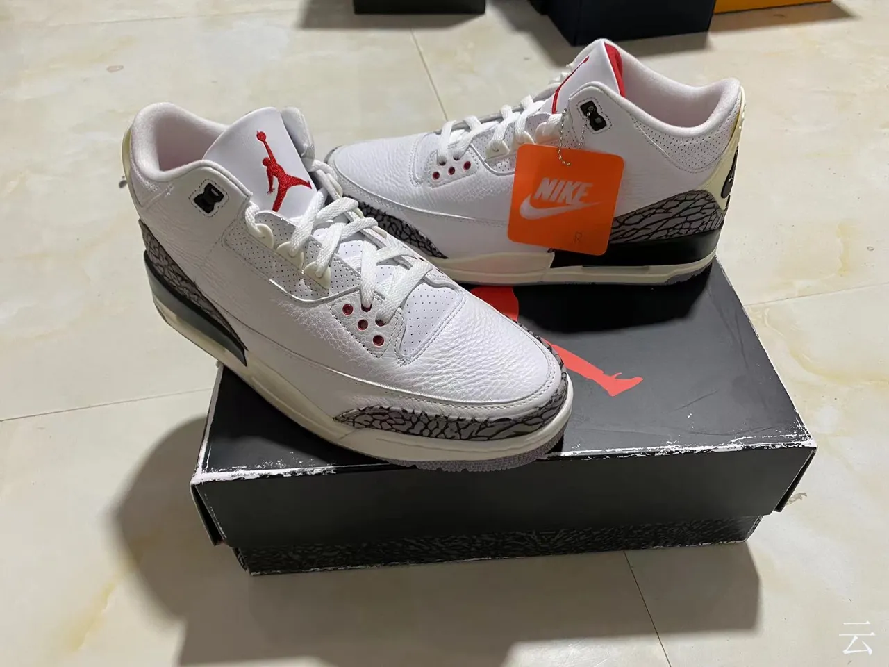 Air Jordan 3 White Elephant Print Basketball Shoes 7