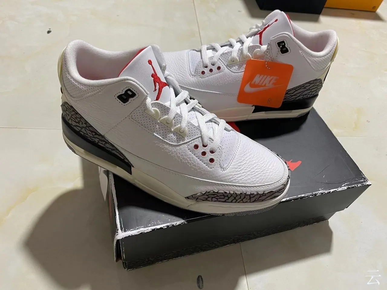 Air Jordan 3 White Elephant Print Basketball Shoes 8
