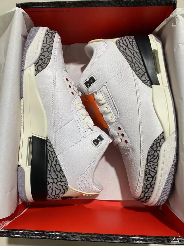 Air Jordan 3 White Elephant Print Basketball Shoes 11