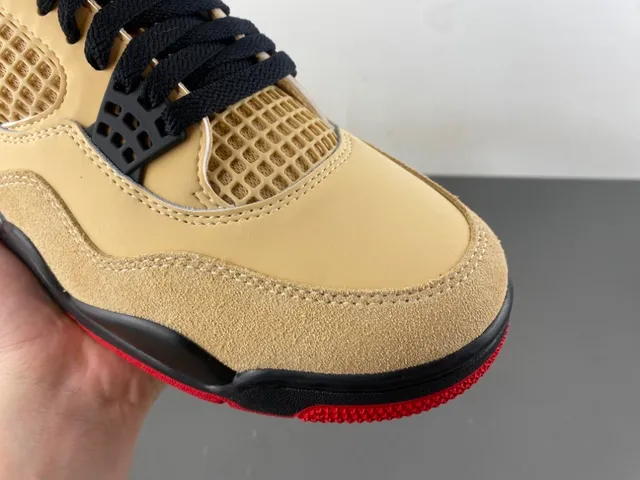 Air Jordan 4 Beige Black Red Basketball Shoes 2
