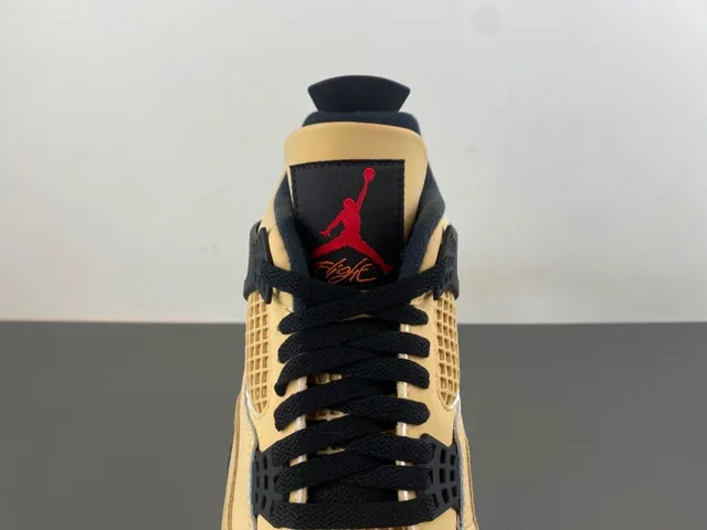 Air Jordan 4 Beige Black Red Basketball Shoes 6