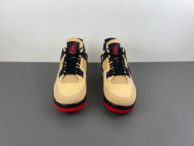 Air Jordan 4 Beige Black Red Basketball Shoes 11