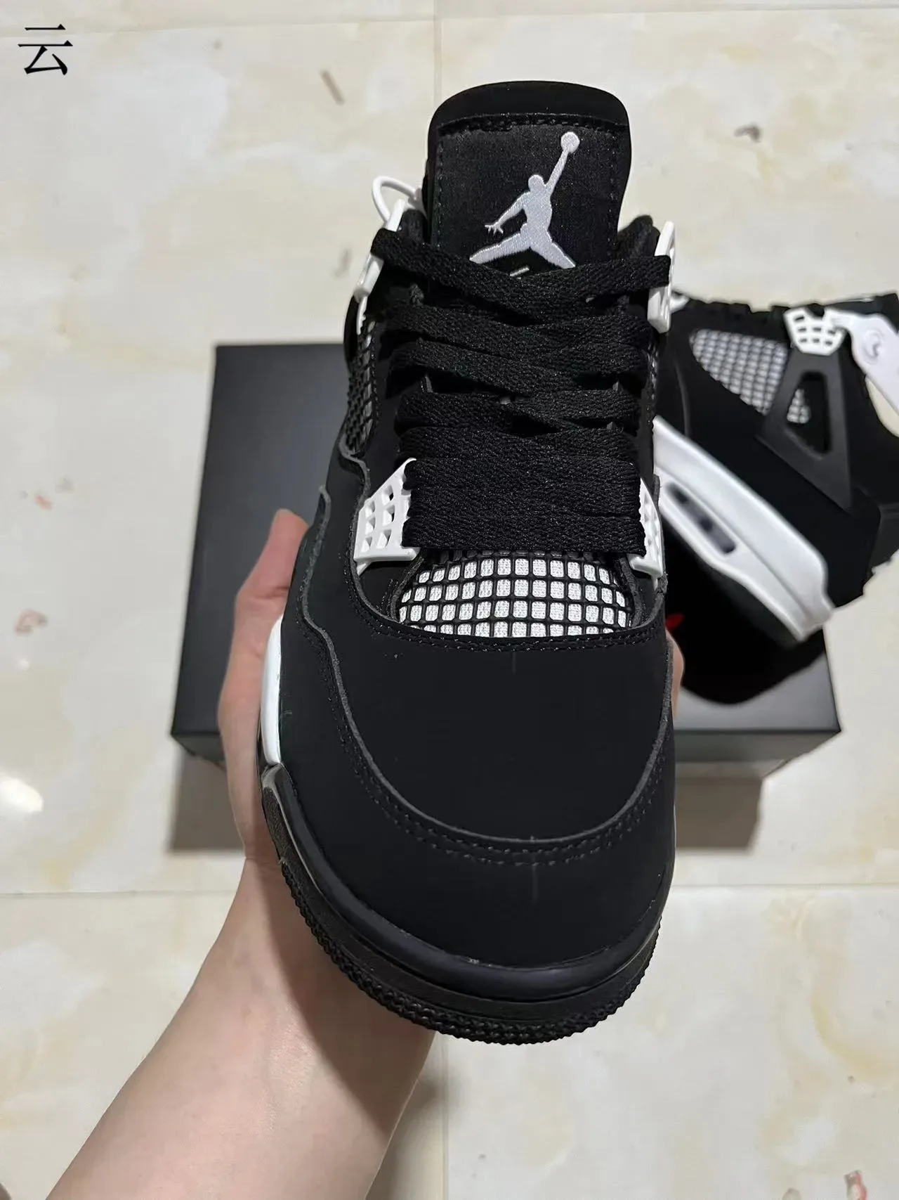 Air Jordan 4 Tênis de Basquete Preto e Branco 3