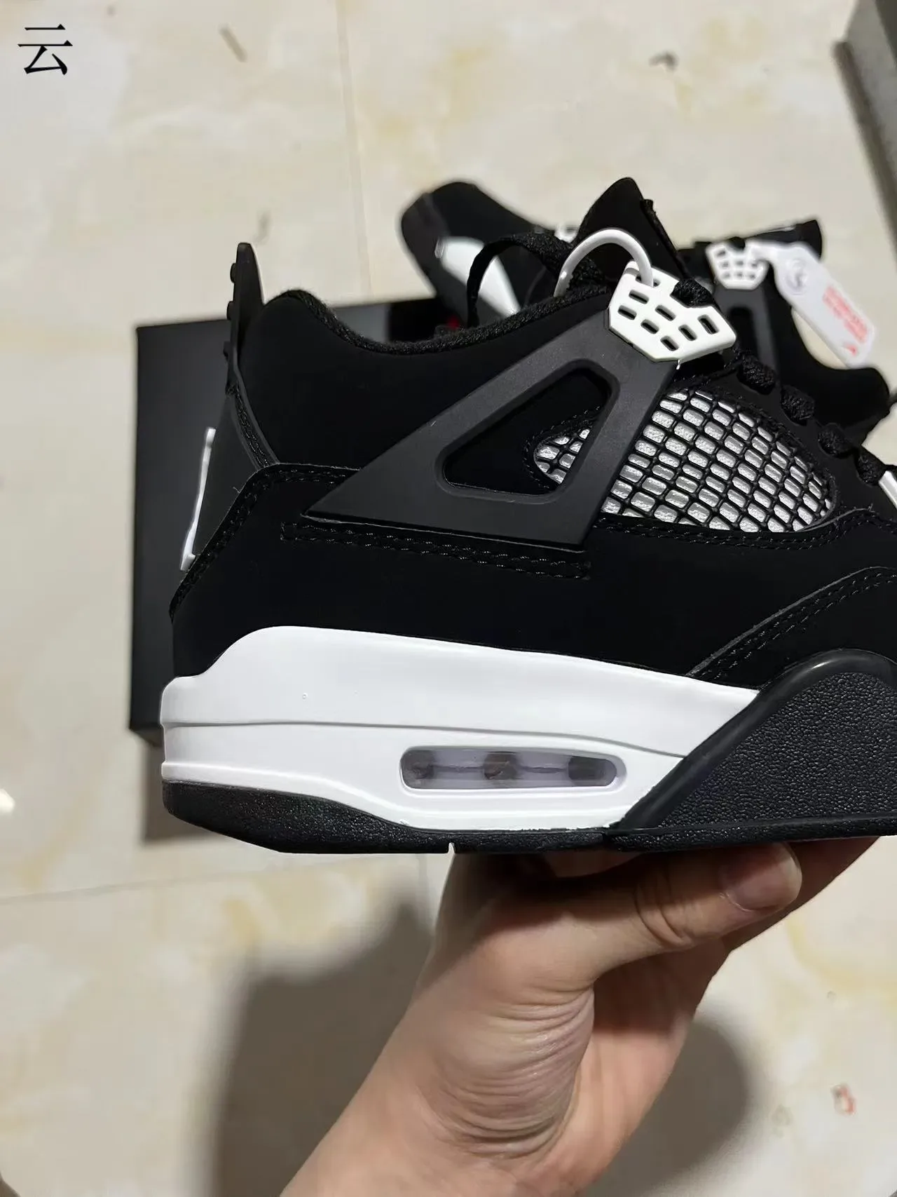 Air Jordan 4 Tênis de Basquete Preto e Branco 7