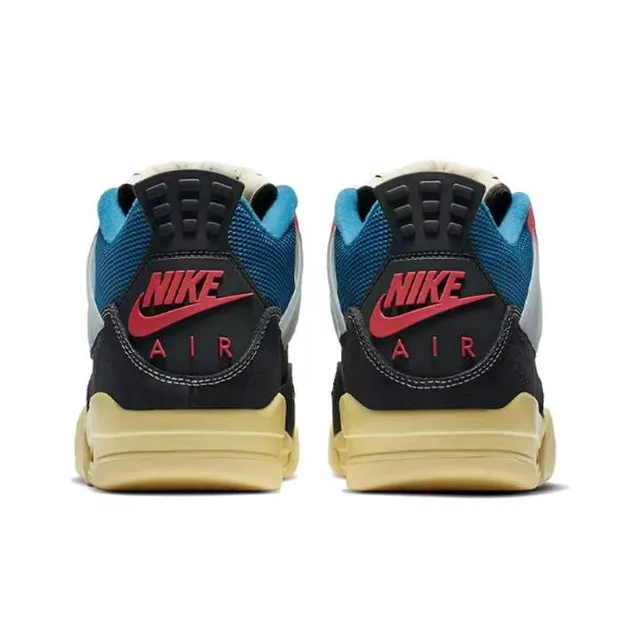 Zapatillas de baloncesto Air Jordan 4 negro azul rojo suela de goma 3
