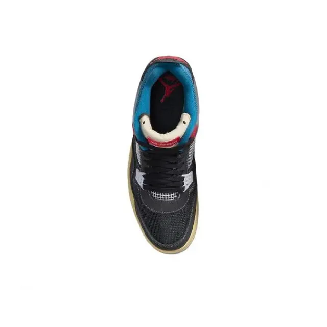 Zapatillas de baloncesto Air Jordan 4 negro azul rojo suela de goma 4