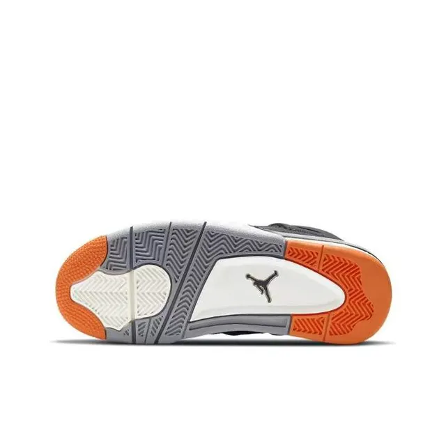 Air Jordan 4 Black Orange Basketball Shoes 2