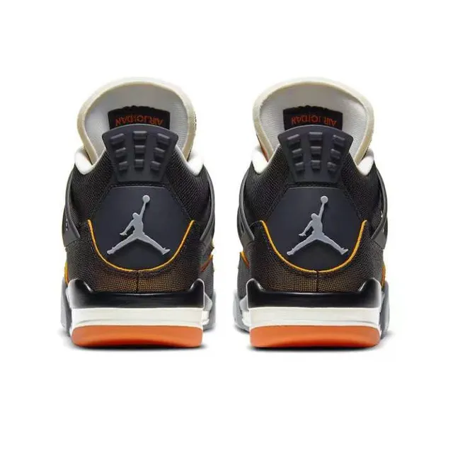 Air Jordan 4 Black Orange Basketball Shoes 3