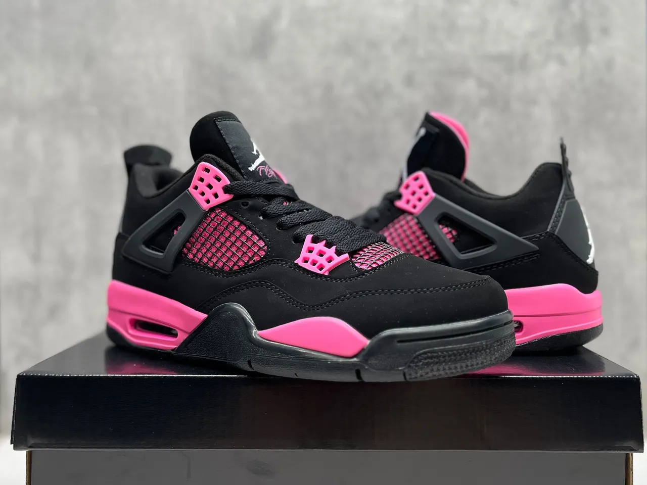 Air Jordan 4 Black Pink Panther Basketball Shoes 3