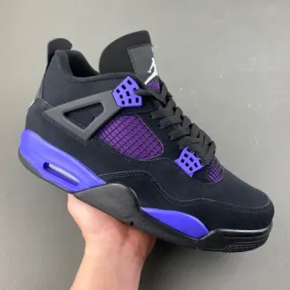 Air Jordan 4 Black Purple Basketball Shoes