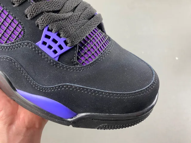 Air Jordan 4 Black Purple Basketball Shoes 2