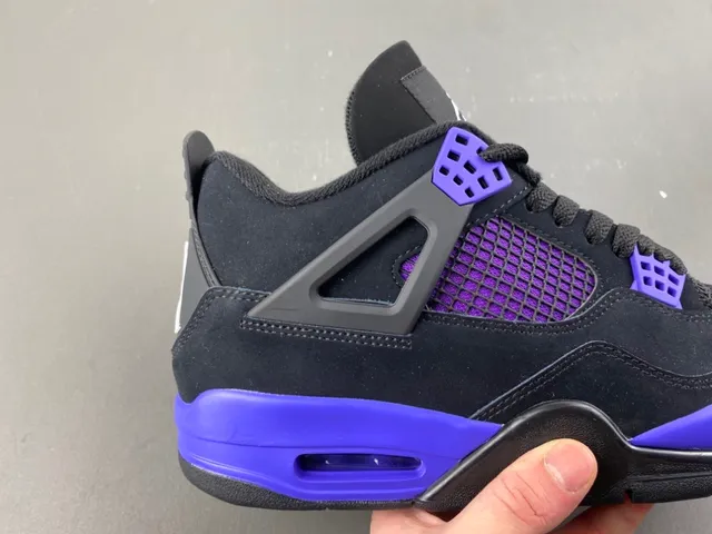 Air Jordan 4 Black Purple Basketball Shoes 3