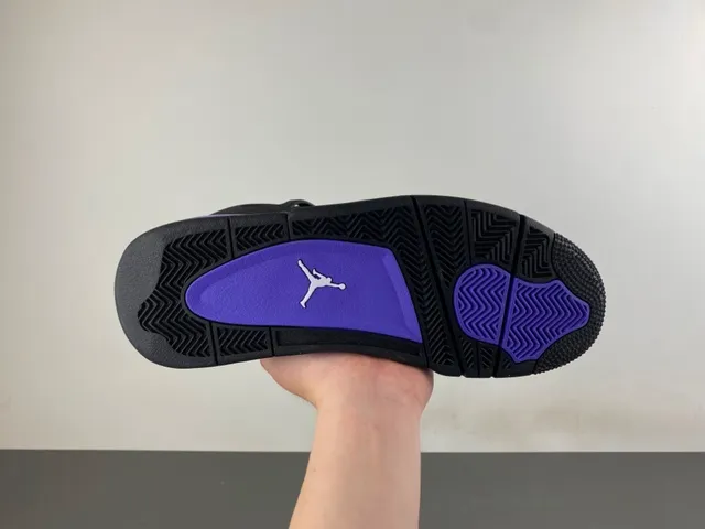 Air Jordan 4 Black Purple Basketball Shoes 9