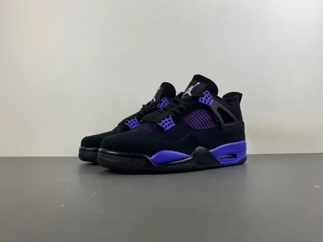 Air Jordan 4 Black Purple Basketball Shoes 10