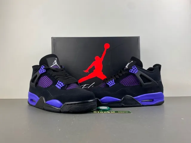 Air Jordan 4 Black Purple Basketball Shoes 13