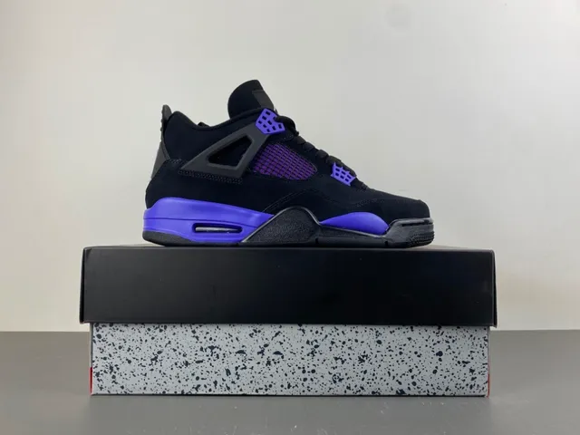 Air Jordan 4 Black Purple Basketball Shoes 15