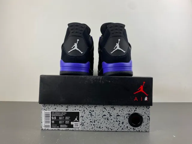Air Jordan 4 Black Purple Basketball Shoes 17