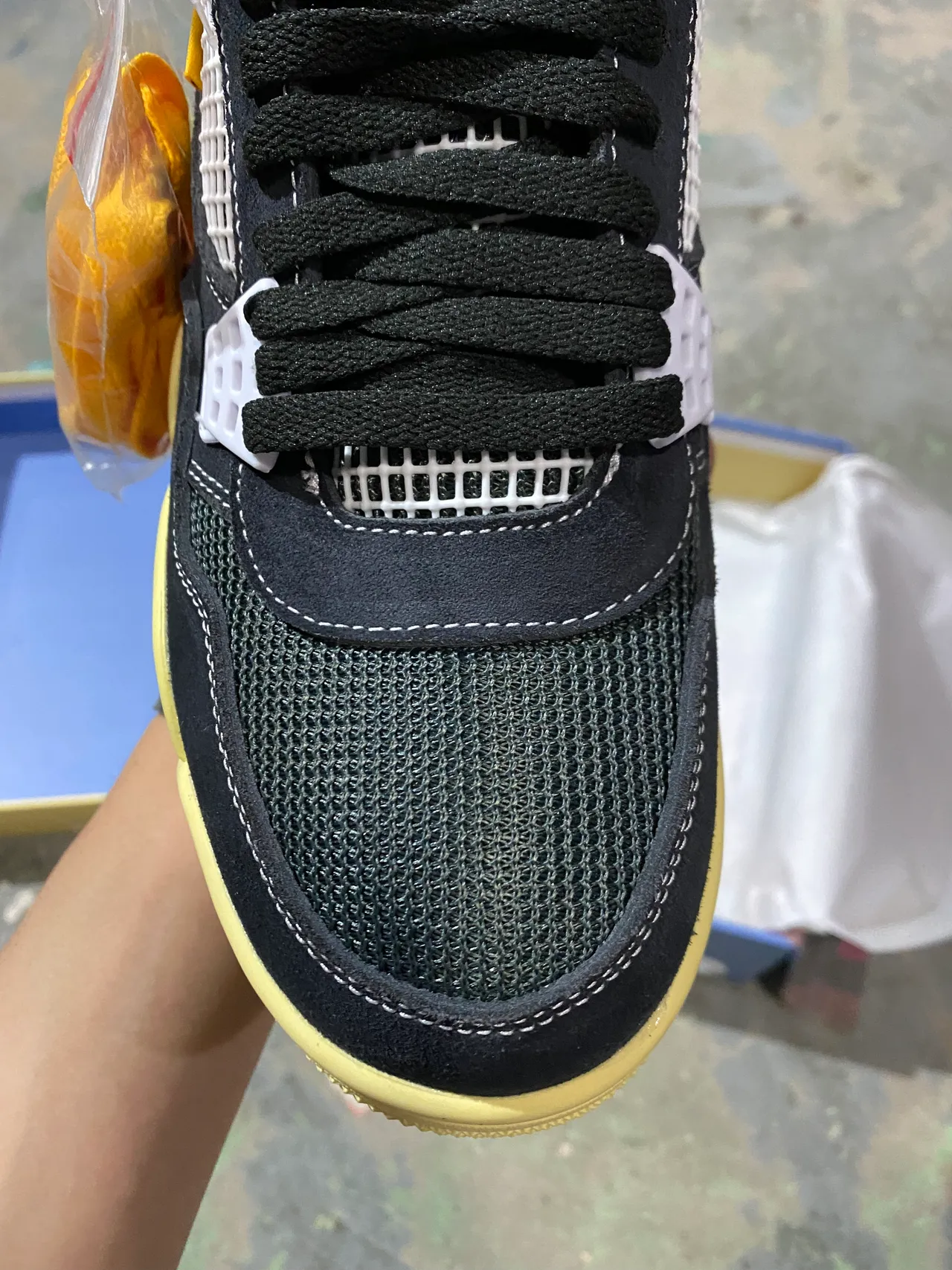 Air Jordan 4 Black Royal Yellow Basketball Shoes 3